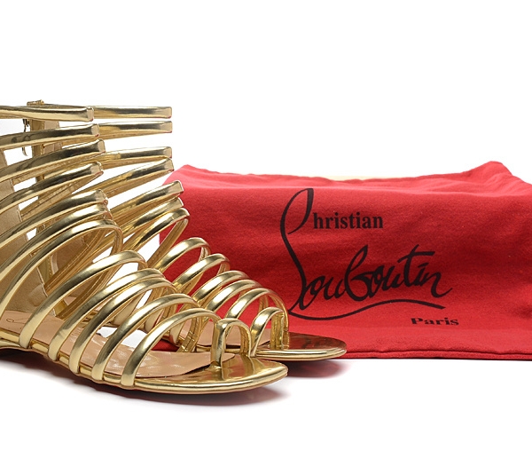 Sandália Dourada Couro Christian Louboutin - Image 4