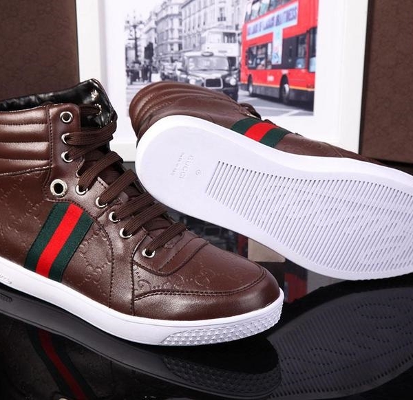 Tênis cano alto marrom couro Gucci - Image 2